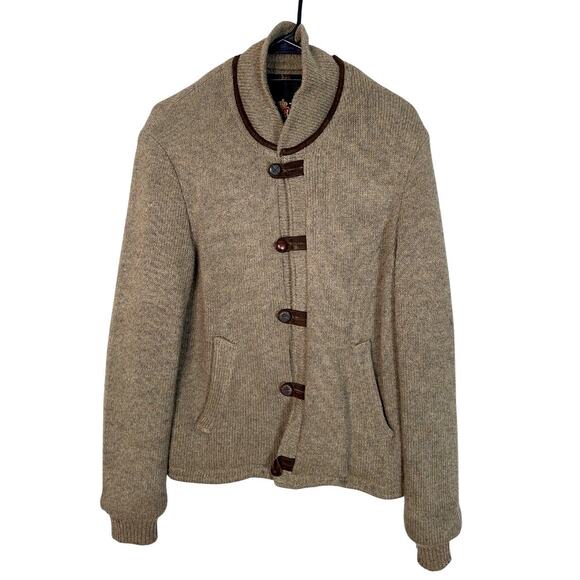 Vintage 60s H.I.S. Wool Cardigan Grandpa Sweater Jacket Sz S Made in USA - Picture 2 of 11